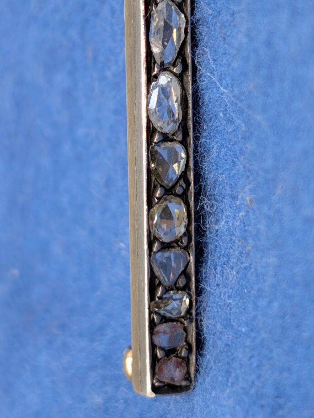 Vintage Sterling Silver,22K Gold,Diamond Chip Brooch - Picture 13 of 16